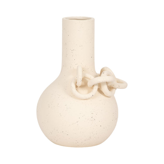 White/Ivory Ring Vase, 12"