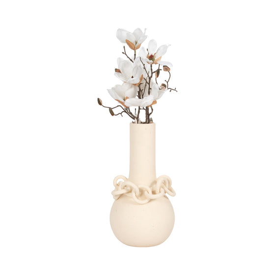 White/Ivory Ring Vase, 16"