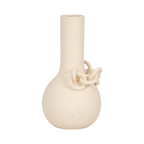 White/Ivory Ring Vase, 16"