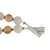 Glass & Wood Garland, Leather Tassel, 56"