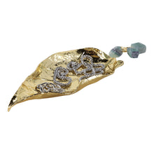  Metal & Glass Gold Tray, 14"