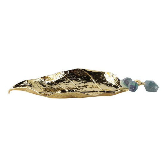 Metal & Glass Gold Tray, 14"