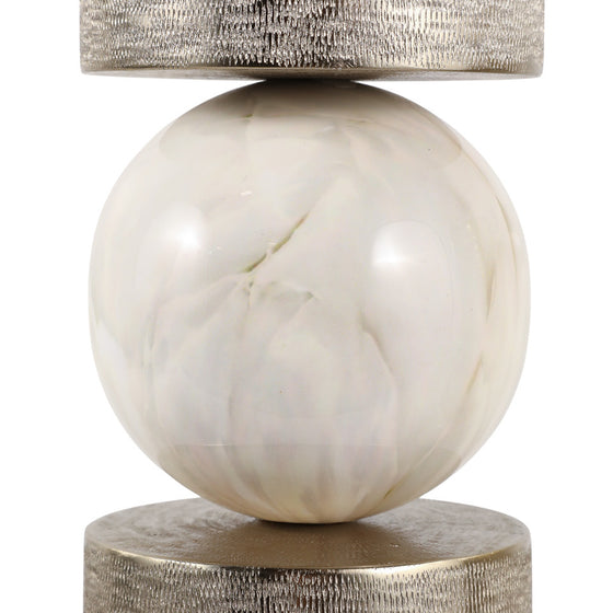 Set 2 Soft Gold Candleholders, 18" Tall