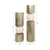 Set 2 Soft Gold Candleholders, 18" Tall
