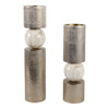 Set 2 Soft Gold Candleholders, 18" Tall
