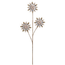  Gold Pearl Gem Snowflake Spray, 29.5" Tall