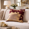 Burgundy Gold Holiday Square Pillow