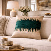 Emerald Green and Gold Square Holiday Pillow