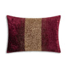 Burgundy Gold Beaded Holiday Lumbar Pillow