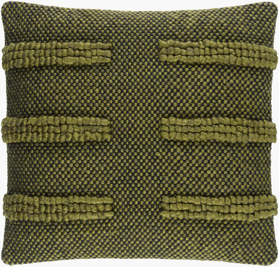 Olive Black Woven Pillow