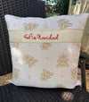 Feliz Navidad White, Gold & Red Pillow