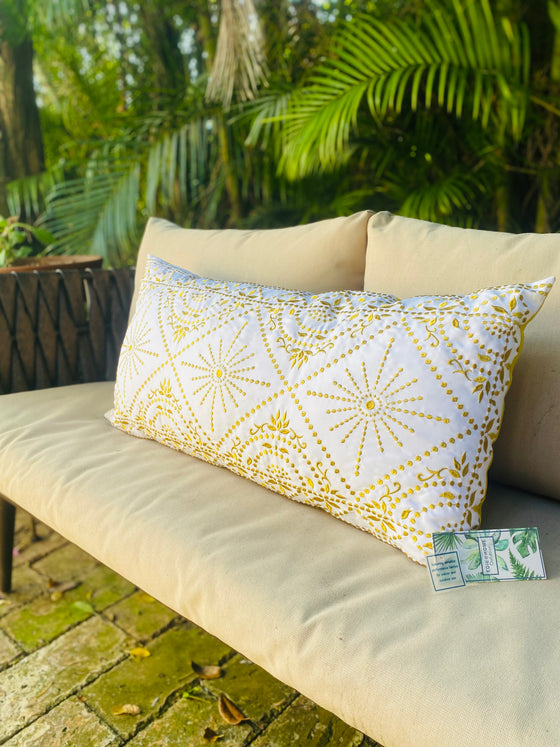 Rectangular Yellow/Lime Indoor & Outdoor Pillow