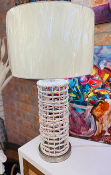  White Wash Seagrass Table Lamp