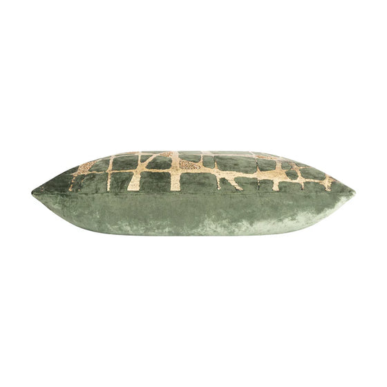 Abstract Green & Gold Pillow, 22"