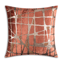  Rust & Gold Velvet Pillow, 22"
