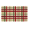 Indoor/Outdoor Hooked Rug Christmas Plaid Polypropylene, 42" Width