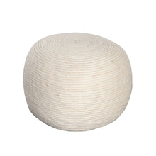  White Wool Pouf