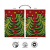 Twin Christmas Trees Suede House Large Flag