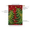 Twin Christmas Trees Suede House Large Flag