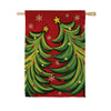 Twin Christmas Trees Suede House Large Flag