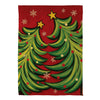 Twin Christmas Trees Suede Garden Flag
