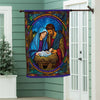 Stained Glass Holy Night Suede House Flag