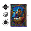 Stained Glass Holy Night Suede House Flag