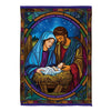 Stained Glass Holy Night Suede Flag Garden