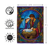 Stained Glass Holy Night Suede Flag Garden