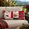 Feliz Navidad Red & Green Lumbar Pillow, Size 12" x 26"