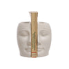 Sculpted Stoneware Face Bookends, Set of 2