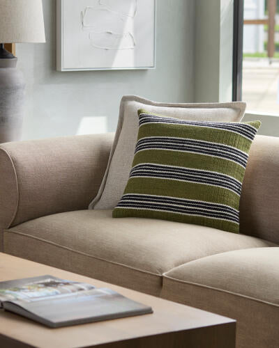 Olive Green & Black Pillow