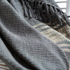 Charcoal & Beige Throw