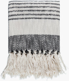  Beige & Black Woven Throw