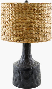  Seagrass & Black Base Ceramic Table Lamp