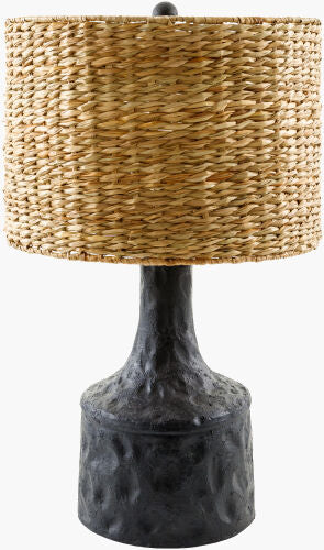 Seagrass & Black Base Ceramic Table Lamp