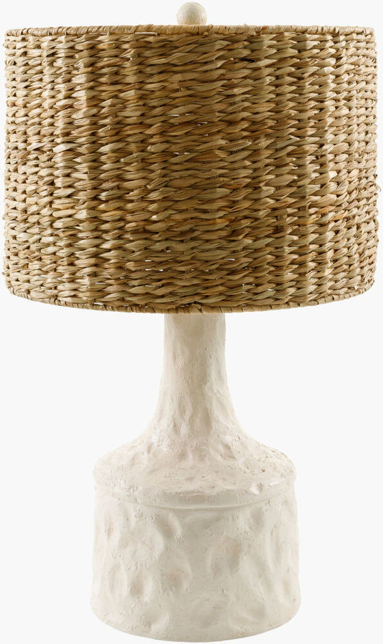 Seagrass & White Ceramic Base Table Lamp