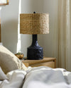 Seagrass & Black Base Ceramic Table Lamp