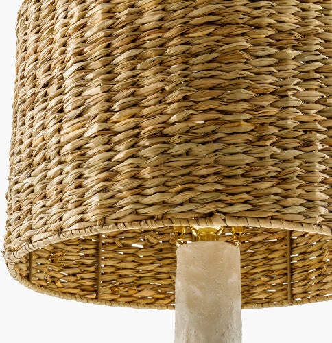 Seagrass & White Ceramic Base Table Lamp