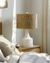 Seagrass & White Ceramic Base Table Lamp