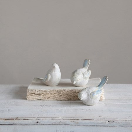 Set 3 Stoneware Birds