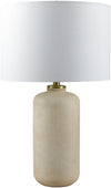 Washed Cream Cream Base, White Linen Shade Table Lamp