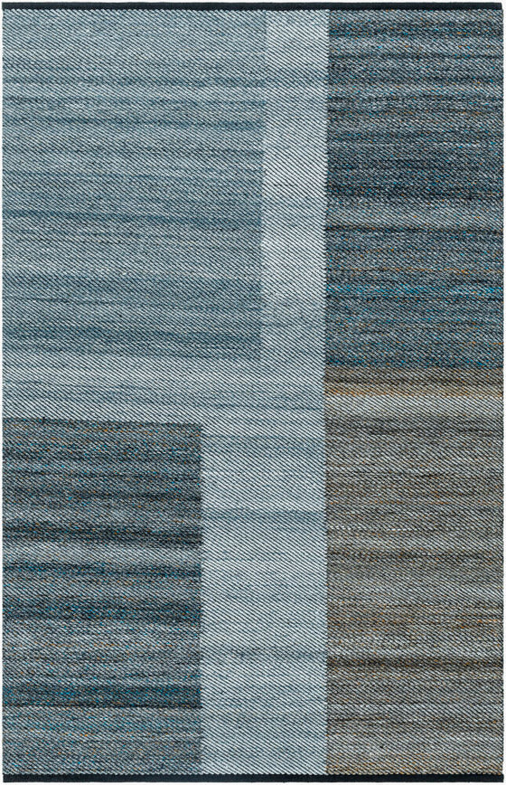 Gray, Blue & Black Outdoor & Indoor Rug