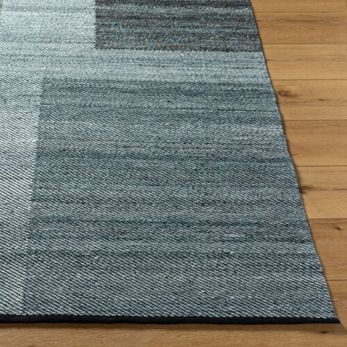 Gray, Blue & Black Outdoor & Indoor Rug