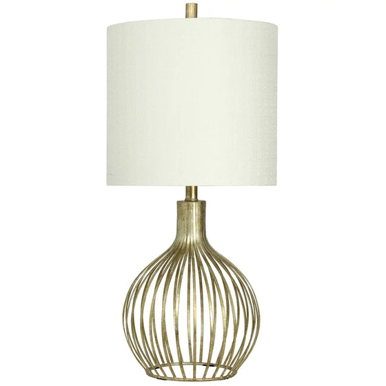 Metal Gold Base & Clear Ivory Shade Table Lamp