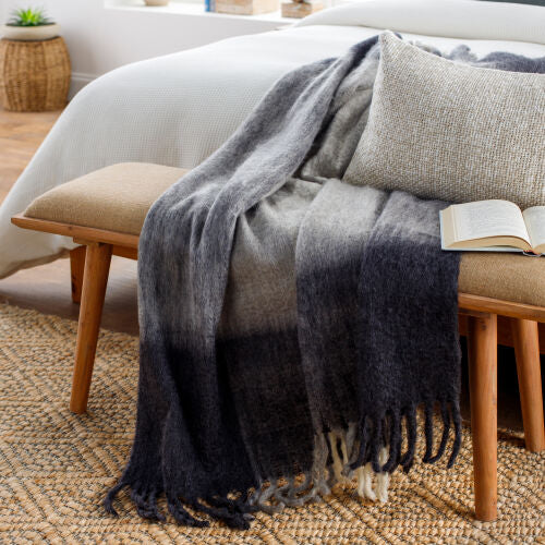 Charcoal & Light Gray Throw