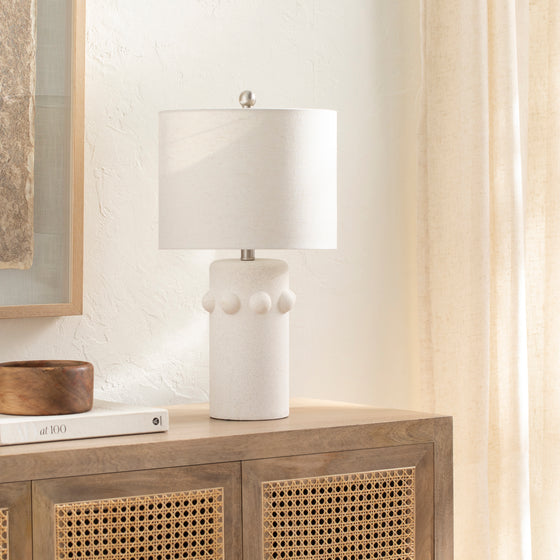 White & Natural Color Table Lamp