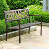 Garden Metal Bench, Birds on a Wire, 48.5" Width