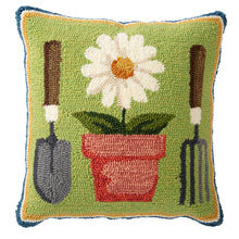  Indoor/Outdoor Garden Tools Hooked Pillow 18"x18"