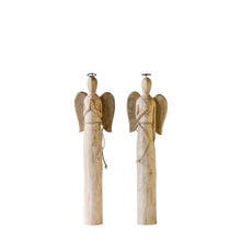 Hand-Carved Mango Wood Angel, 2 Styles (Sold Separately), 24.5" Tall